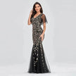 Women's Elegant Black Embroidered Evening Dress – Formal Party Gown for Weddings & Special Occasions