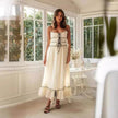 2025 Summer Suspender Spaghetti Strap Long Dresses With Bow Pleat Design Fashion Sweet Bow Beach Dress For Womens Clothing