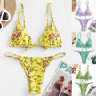 2025 Summer Vibe Flowers Print  Charming Bikini for Beach Swimming Fashion Push Up Swimsuit Womens Clothing