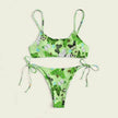 2025 Summer Vibe Flowers Print  Charming Bikini for Beach Swimming Fashion Push Up Swimsuit Womens Clothing