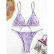 2025 Summer Vibe Flowers Print  Charming Bikini for Beach Swimming Fashion Push Up Swimsuit Womens Clothing
