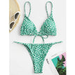 2025 Summer Vibe Flowers Print  Charming Bikini for Beach Swimming Fashion Push Up Swimsuit Womens Clothing