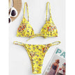 2025 Summer Vibe Flowers Print  Charming Bikini for Beach Swimming Fashion Push Up Swimsuit Womens Clothing