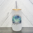 Land Of Living Skies Northern Lights Glass Can with Bamboo Lid