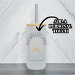Custom Lake Sunset Frosted Glass Can with Bamboo Lid