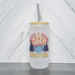 Boats, Booze, Besties Glass Can with Bamboo Lid