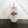 Alberta Frosted Can with Bamboo Lid | Province Glass Can