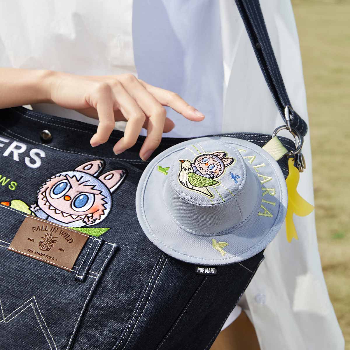 THE MONSTERS FALL IN WILD SERIES-Denim Messenger Bag