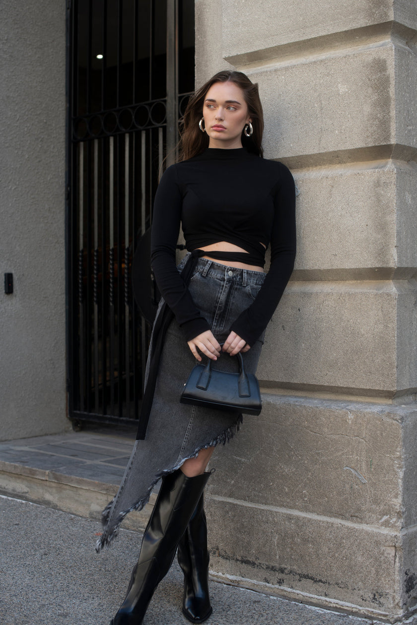 Long Sleeve Wrap Top