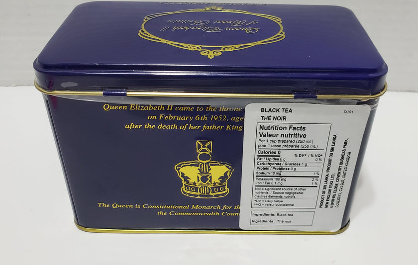 New English Teas Queen Elizabeth II Tea Tin English Breakfast Teabags