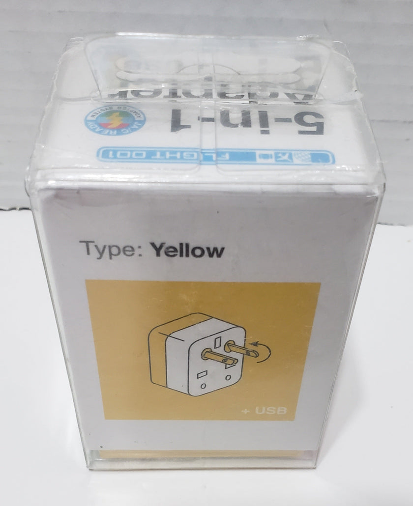Flight 001 5-in-1 Color-Coded Universal Travel Adapter with 2 USB Ports