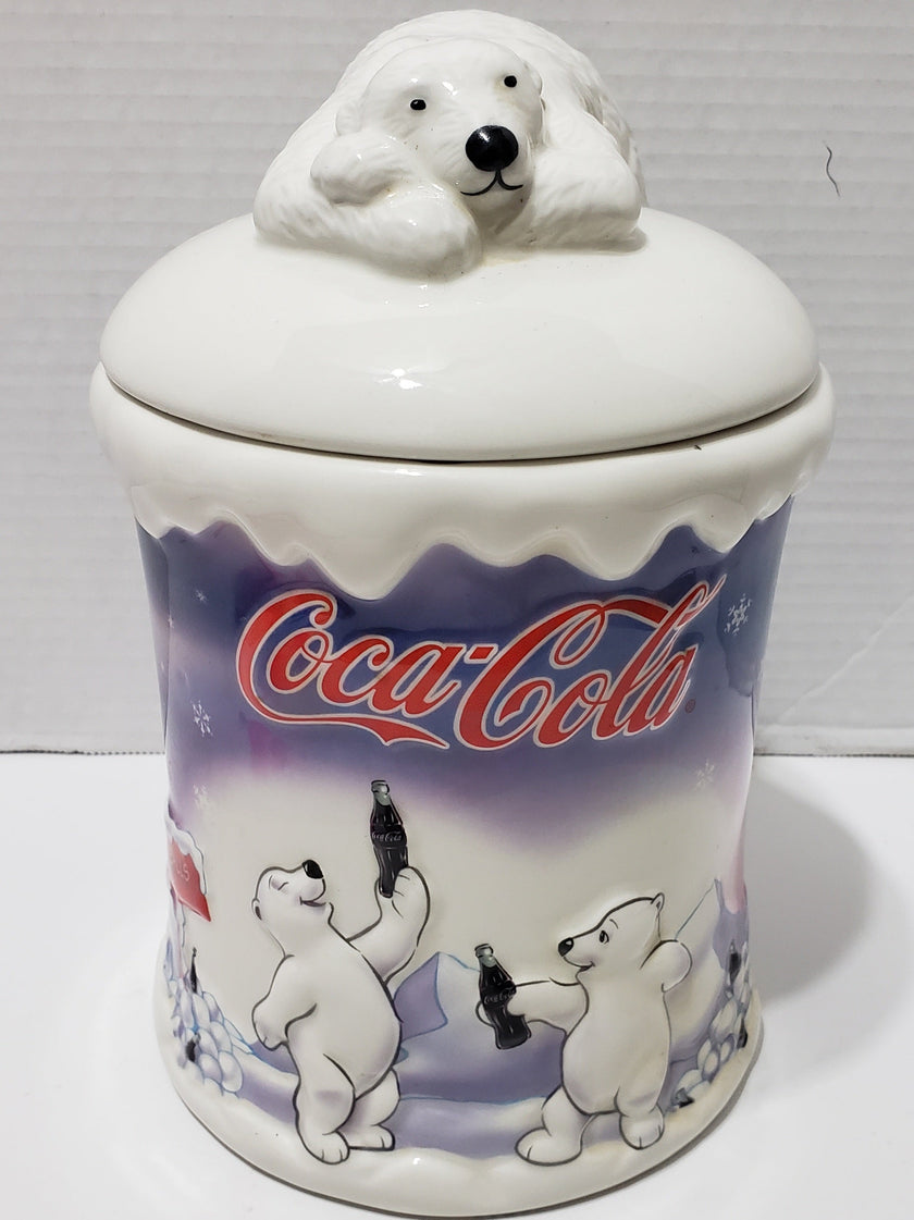 Coca-Cola Polar Bear Cookie Jar - Vintage 2002 Collectible