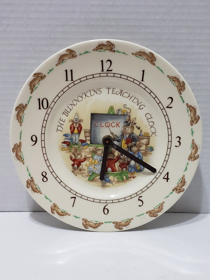 Royal Doulton Bunnykins Teaching Plate Clock - Vintage 1936 - Collectible