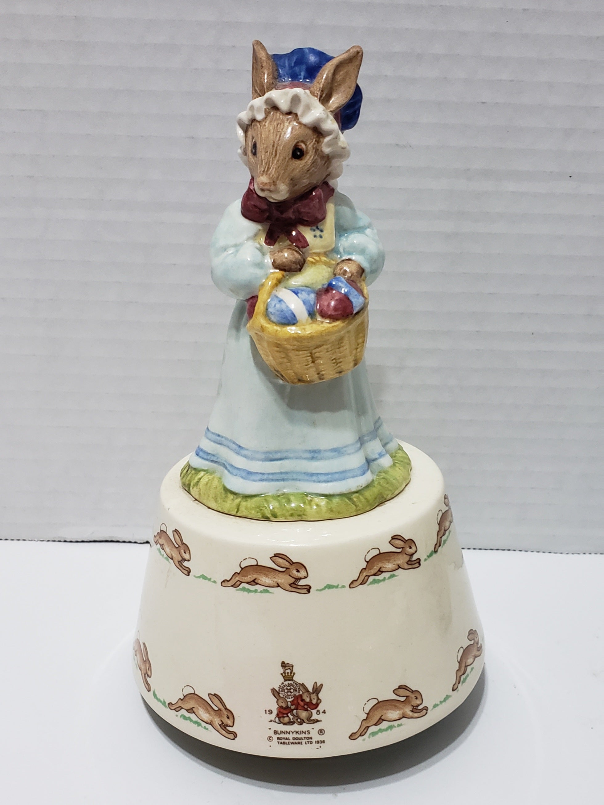 Royal Doulton Bunnykins Easter Music Box Figure - Vintage 1984 - Collectible
