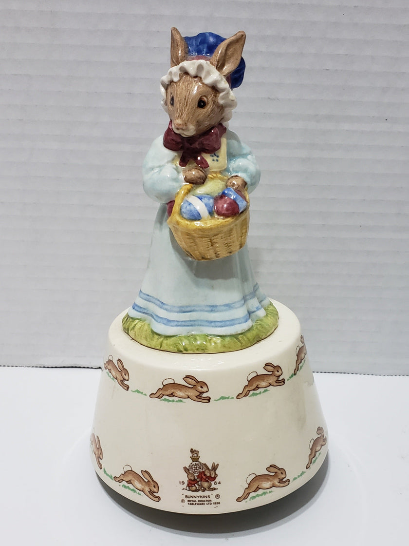Royal Doulton Bunnykins Easter Music Box Figure - Vintage 1984 - Collectible