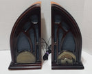 Philco Cathedral Radio Wood Bookends - RARE