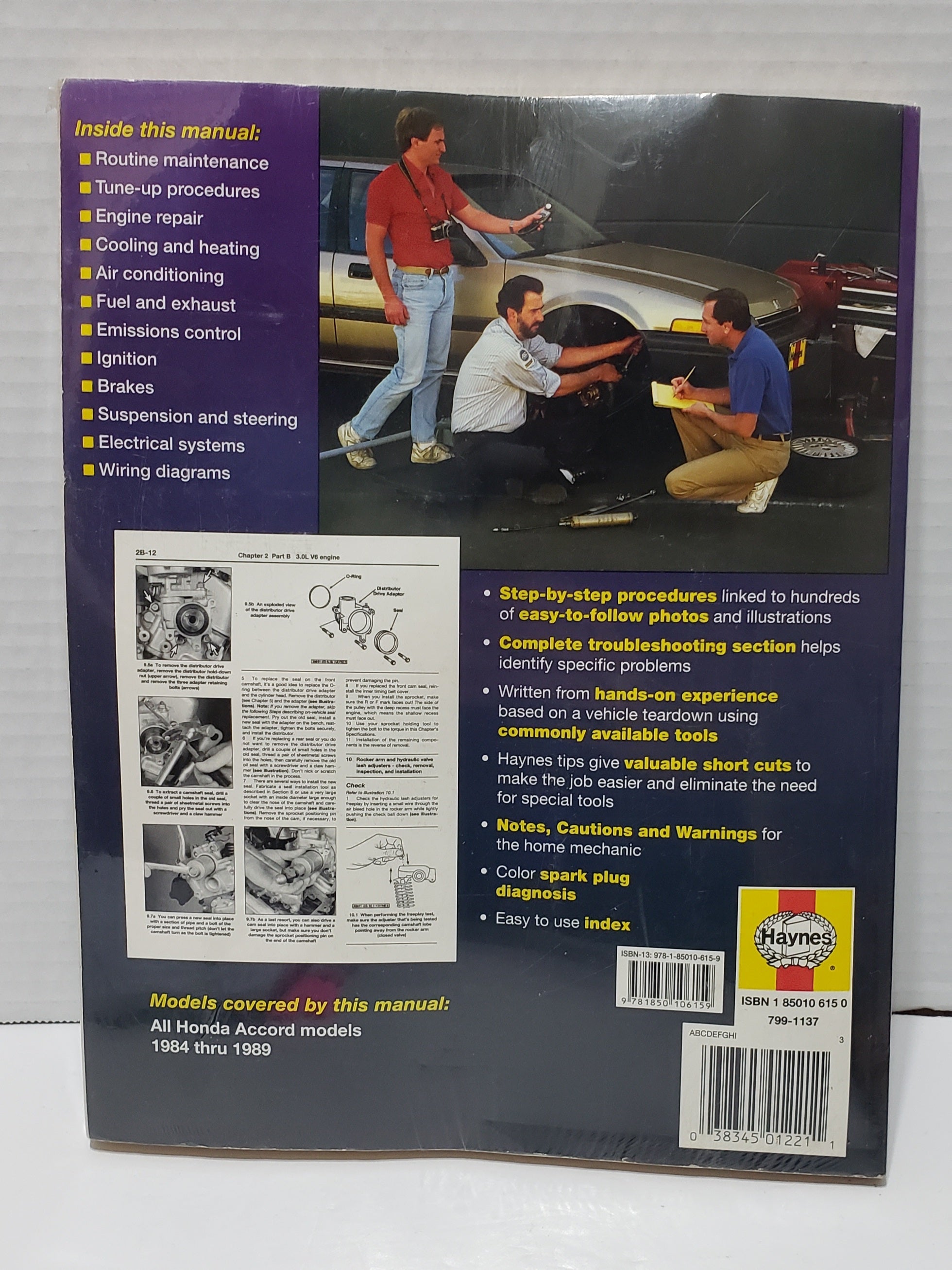 Haynes Repair Manual - Honda Accord 1984-1989