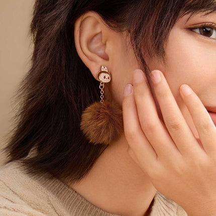 [pre order] Warm Fluffy Holiday Series-LABUBU Pompom Earring
