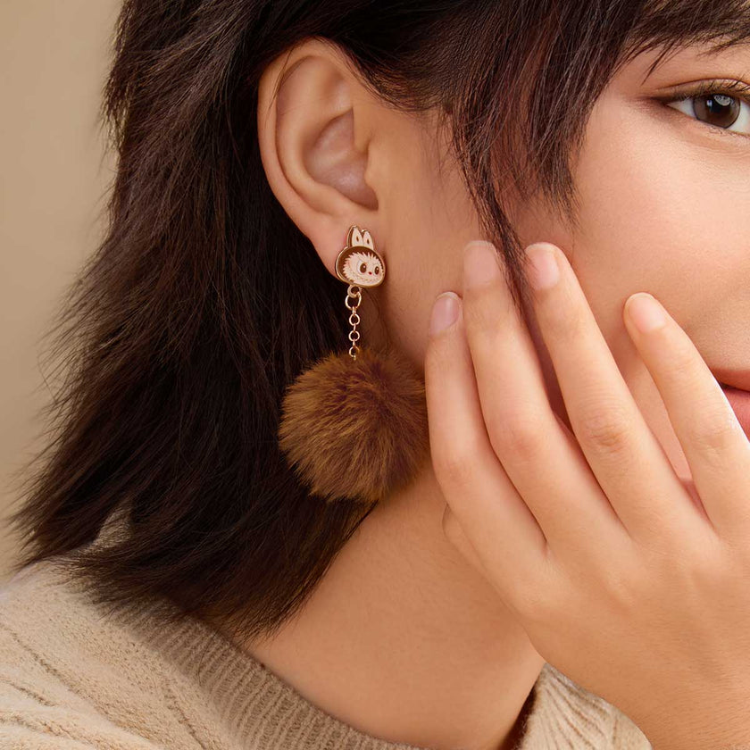 [pre order] Warm Fluffy Holiday Series-LABUBU Pompom Earring