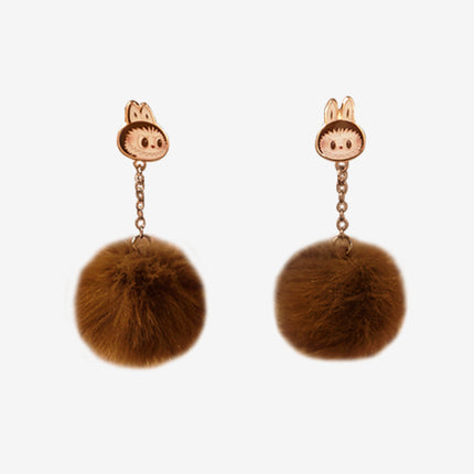 [pre order] Warm Fluffy Holiday Series-LABUBU Pompom Earring