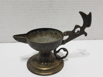 Antique Brass Oil Lamp/Incense Holder/Decanter/Candle Holder - 1950s