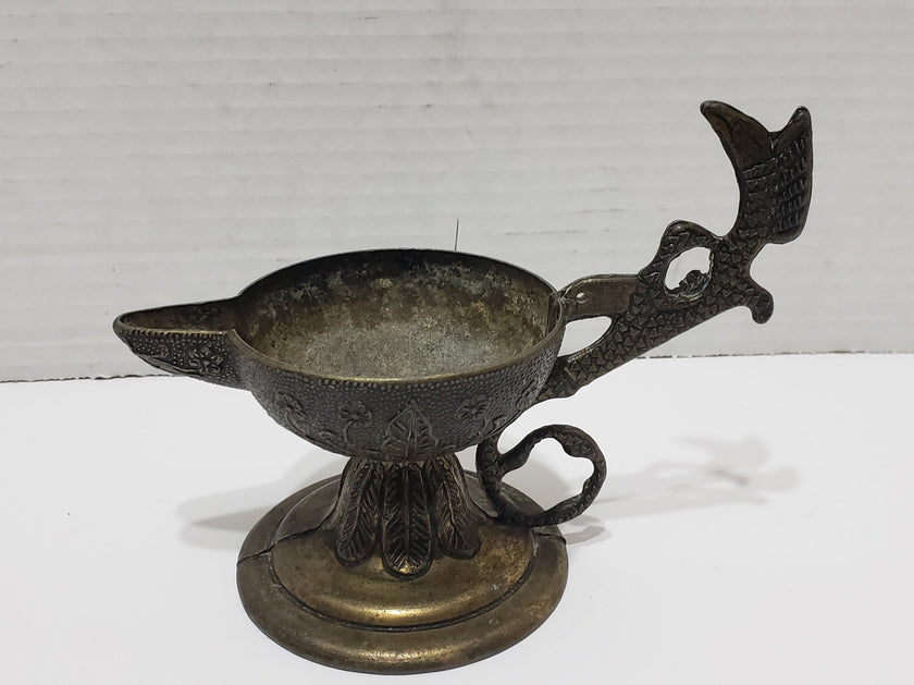Antique Brass Oil Lamp/Incense Holder/Decanter/Candle Holder - 1950s