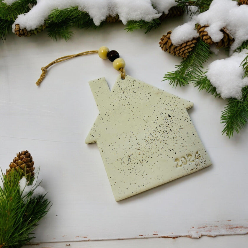 2025 New Home Christmas Ornament Handmade from Clay & Nova Scotia Beach Sand