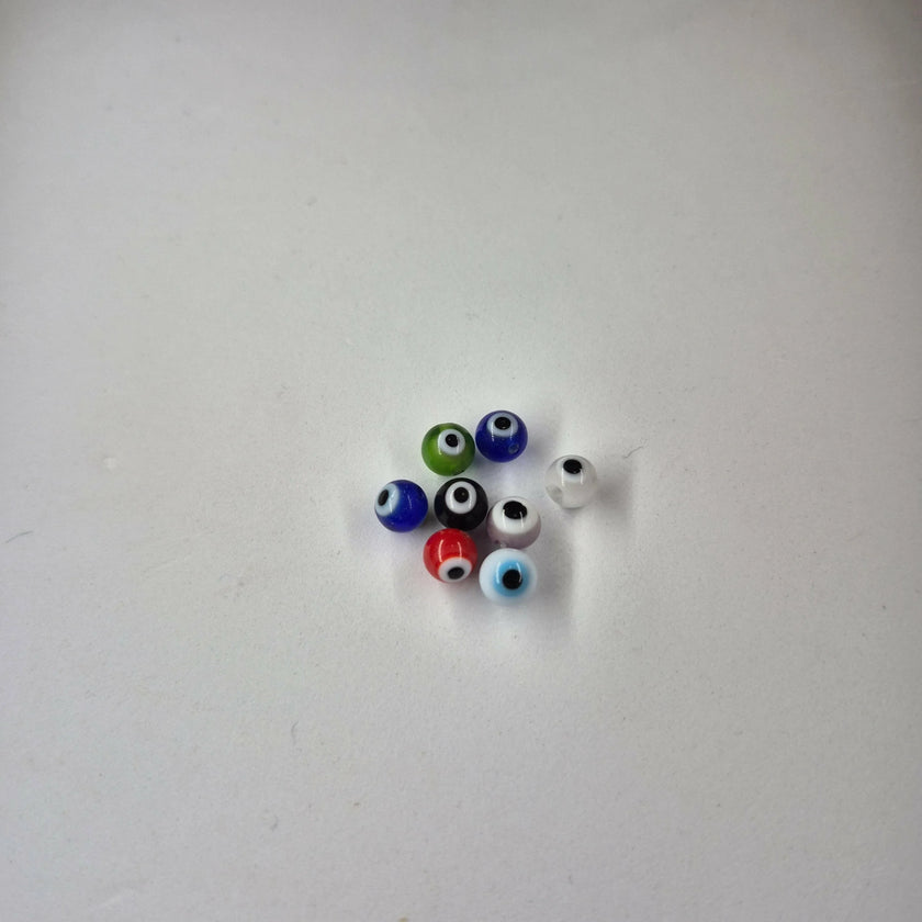 Evil Eye 6mm Glass Fishing Beads 8/pk