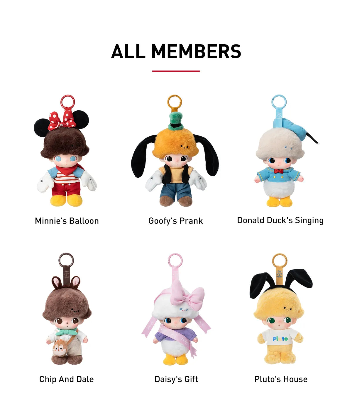 Pop Mart DIMOO WORLD × DISNEY Series-Vinyl Plush Keychain Blind Box(1 Random Box)