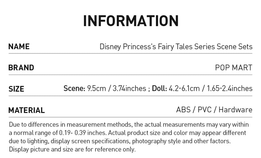 Pop Mart Disney Princess's Fairy Tales Series Scene Sets Blind Box (1 Random Box)