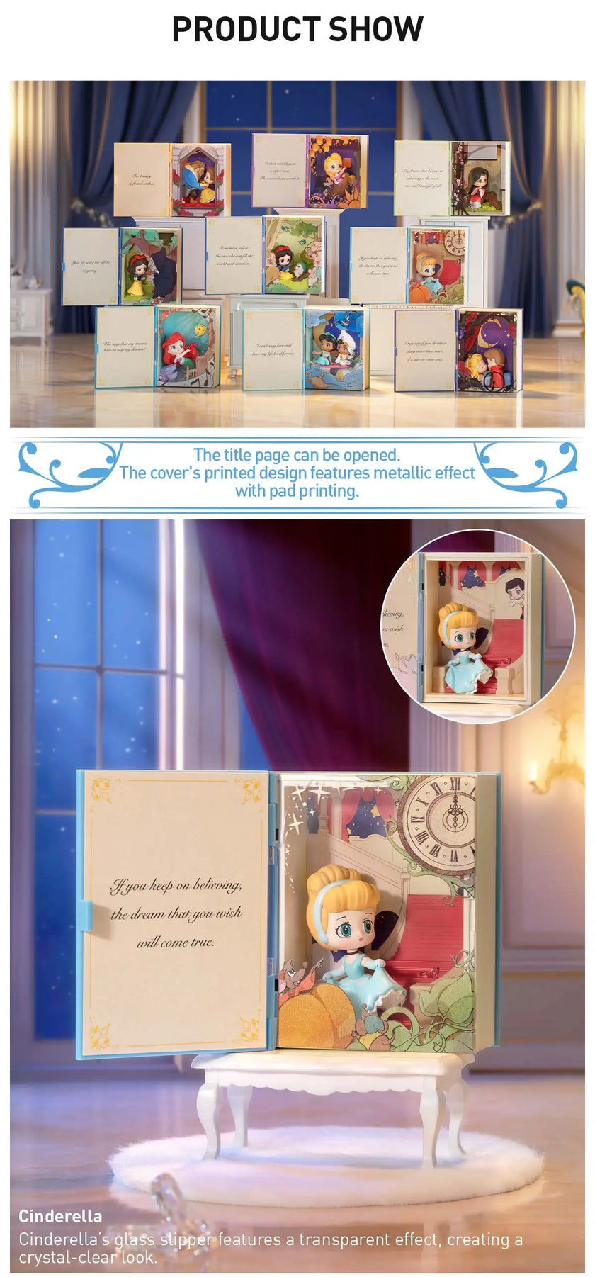 Pop Mart Disney Princess's Fairy Tales Series Scene Sets Blind Box (1 Random Box)