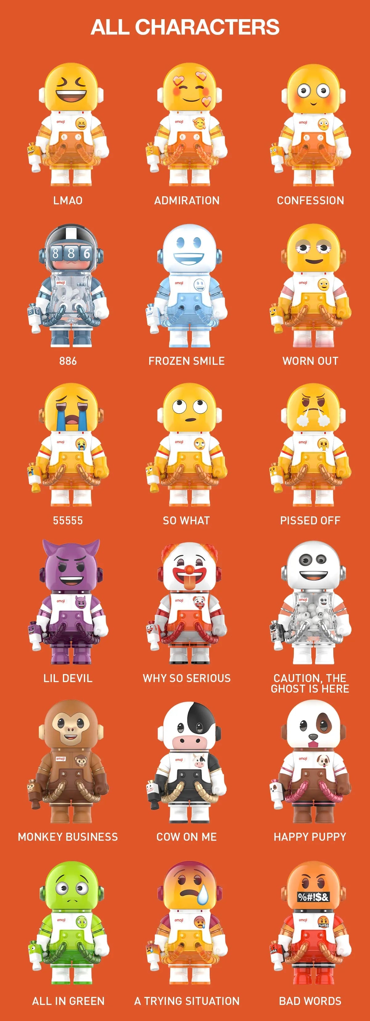 Pop Mart Mega Space Molly 100% x Emoji Series Blind Box (1 Random Box)