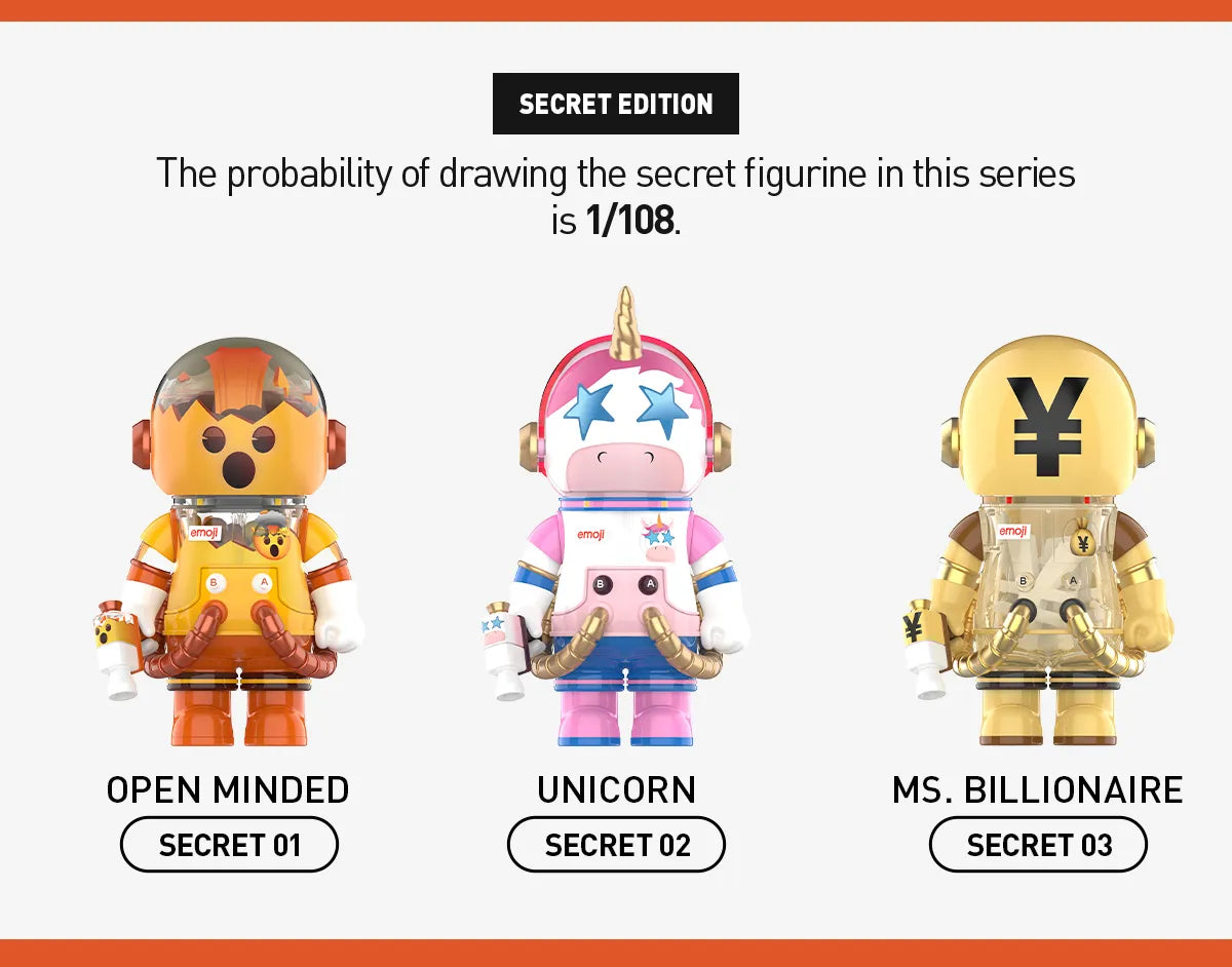 Pop Mart Mega Space Molly 100% x Emoji Series Blind Box (1 Random Box)