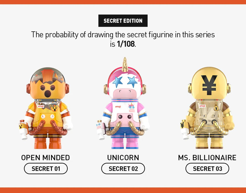 Pop Mart Mega Space Molly 100% x Emoji Series Blind Box (1 Random Box)