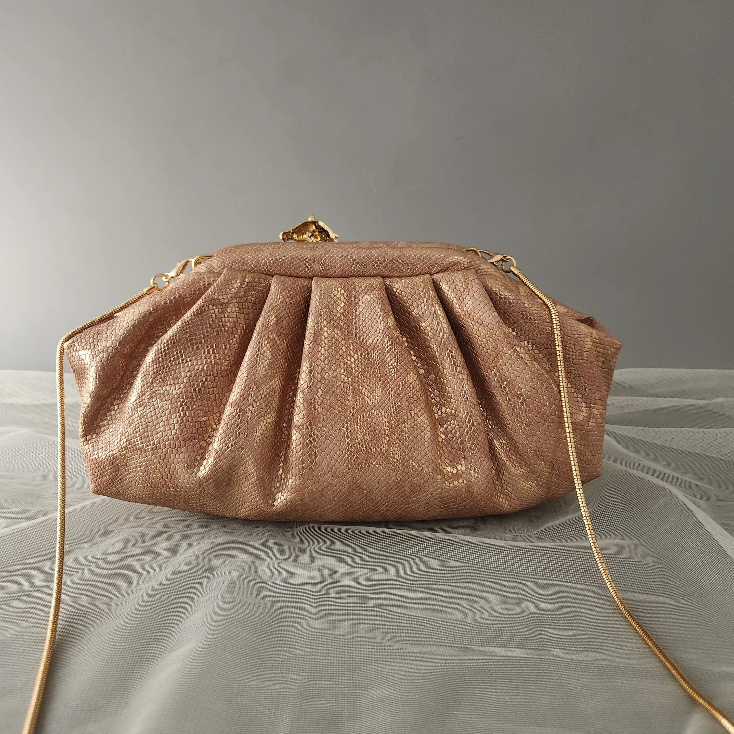 Rose Bronze Stallion Cloud Clutch
