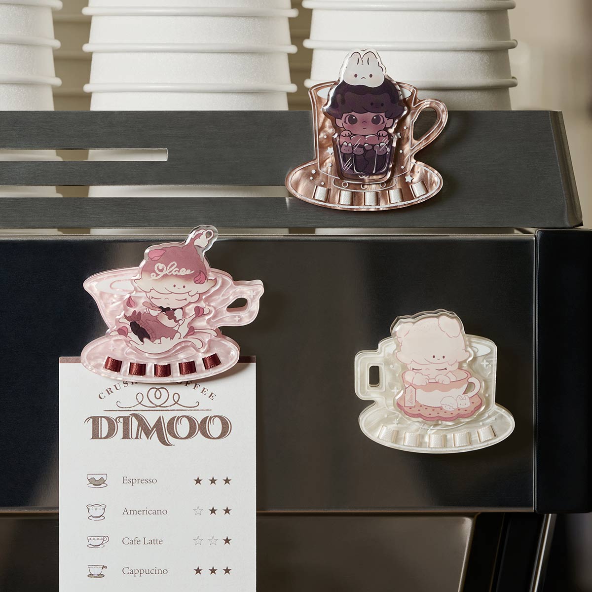 [pre order] DIMOO Crush on Coffee Series-Acrylic Fridge Magnet Clip Blind Box