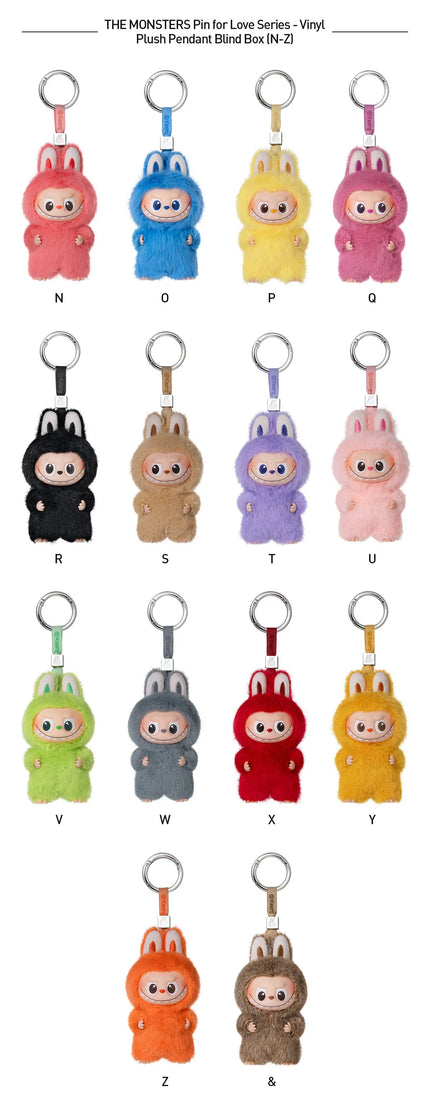 Labubu - The Monsters Pin for Love Series (N-Z) Vinyl Plush Pendant Blind Box (1 Random Box)