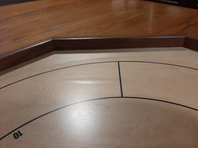 The Deluxe Walnut Rail - Traditional Octagon Crokinole Board Game Set