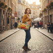 Vintage Travel Collage Weekender Bag | Postage Stamps, Airplane Motifs, Large Tote Bag