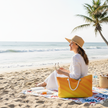 Sunset Gradient Weekender Bag | Yellow Orange Beach Large Tote Bag