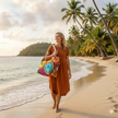 Colorful Coconut Slices Weekender Bag | Tropical Travel Tote | Large Tote Bag
