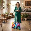 Colorful Abstract Swirl Weekender Bag | Neon Liquid Art Tote | Large Tote Bag