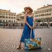 Vintage Yellow Floral Weekender Bag | Diaper Tote, Travel & Gym Carrier