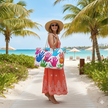 Colorful Handprint Pattern Weekender Bag | Rainbow Palm Print Tote | Busy Moms Carryon