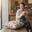Kiss Pattern Woven Pillow | Decorative Throw Pillow for Home & Outdoor