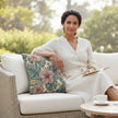Hibiscus Tropical Floral Woven Pillow | Botanical Throw Cushion
