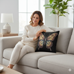 Monarch Butterfly Woven Pillow | Pixel Art Butterfly Throw Pillow