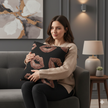 Rose Gold Lip Print Woven Pillow | Black Background, Decorative Throw Pillow