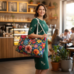 Colorful Floral Pattern Weekender Bag | Bright Boho Flower Tote