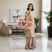 Hand-Drawn Hearts Weekender Bag | Valentine Pattern Tote